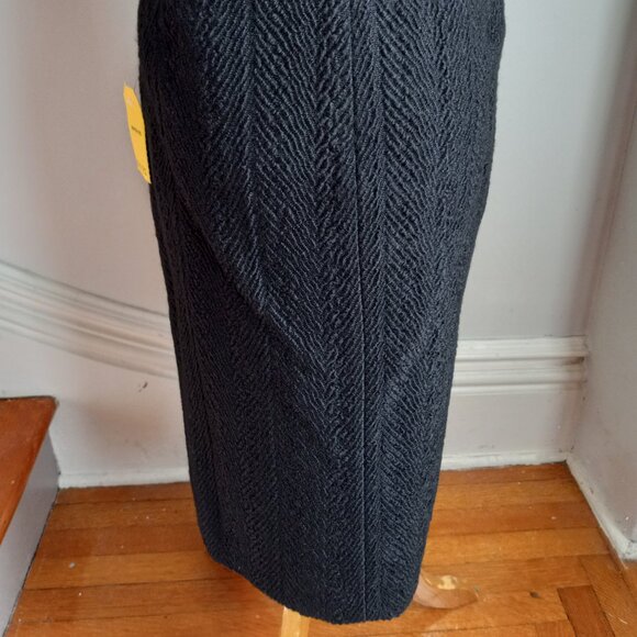 DOLCE & GABBANA BLACK WOOL FUR COLLAR SKIRT SUIT NWT IT 40 US 4 - Picture 9 of 16